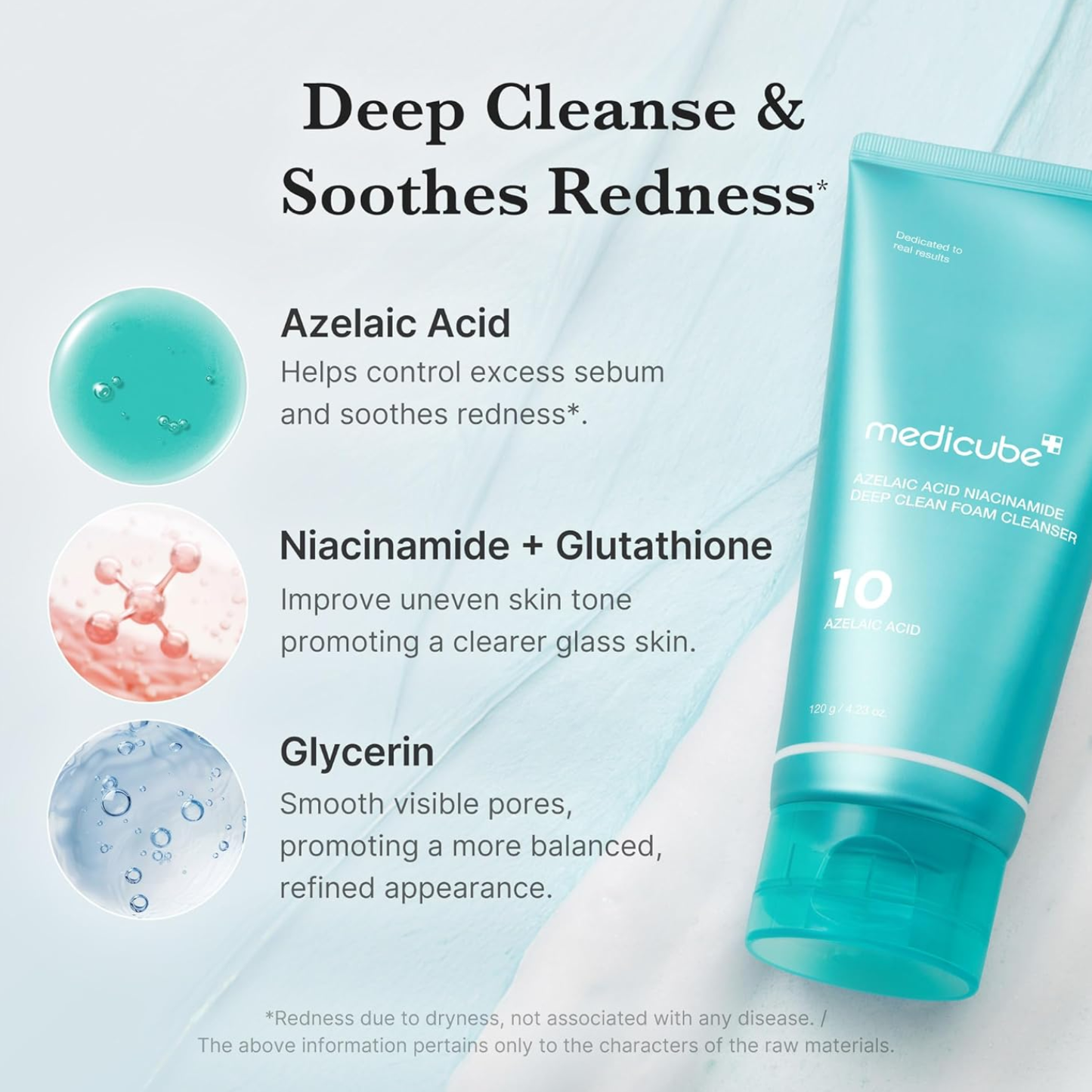 MEDICUBE Azelaic Acid Niacinamide Deep Clean Foam Cleanser 120g