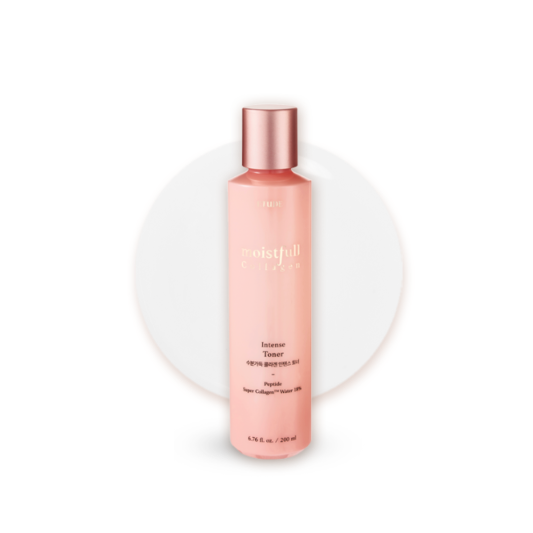 ETUDE Moistfull Collagen Intense Toner is a hydrating toner infused with Hydrolyzed Collagen to boost skin elasticity and moisture. Enriched with Hyaluronic Acid, Ceramide NP, and Tremella Mushroom Extract, this toner deeply hydrates while promoting a smooth and plump complexion. Lightweight yet nourishing, it preps the skin for better absorption of your skincare products. Perfect for dry and combination skin types.