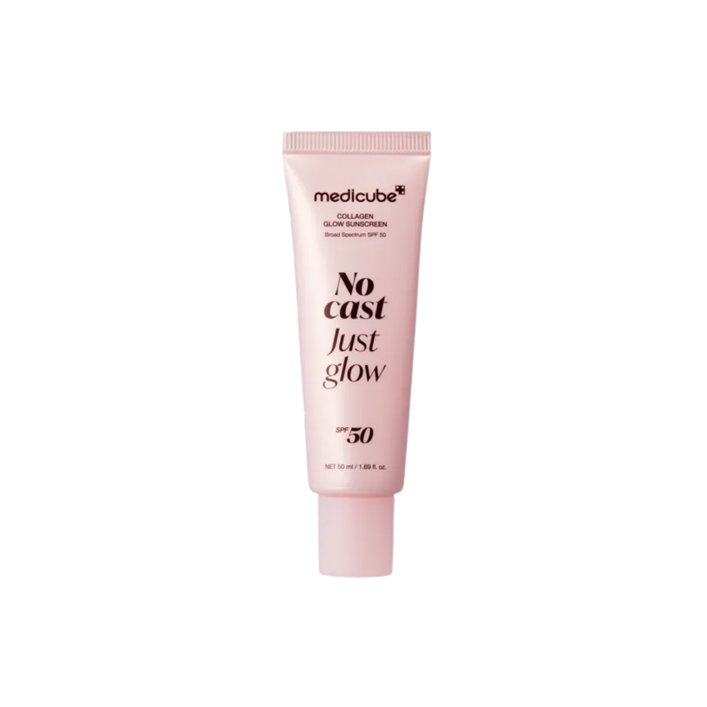 MEDICUBE Collagen Glow Sunscreen is a daily sunscreen that provides strong SPF 50+ PA++++ UV protection with a glowing finish and no white cast. Formulated with Collagen, Peptides, PDRN, Niacinamide, Cica, Hyaluronic Acid, Ceramides, Ectoin, Squalane, Beta-Glucan, and Sodium DNA, it helps hydrate, soothe, firm, and support the skin barrier. Collagen and Peptides help improve the look of smoothness and elasticity, while Niacinamide and Cica help calm stressed skin and support a clearer, more balanced tone. T