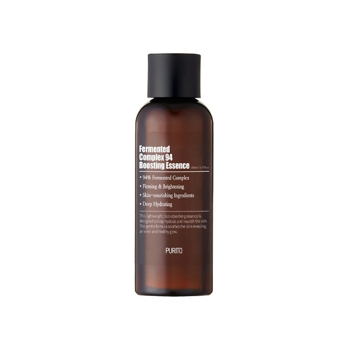 PURITO Fermented Complex 94 Boosting Essence is a lightweight, nourishing essence that enhances skin radiance and hydration. Formulated with 94% fermented ingredients, including Rice Ferment and Green Tea Extract, it helps improve skin texture, brighten tone, and prep the skin for better absorption of skincare. Enriched with Niacinamide, Allantoin, and Sodium Hyaluronate, it soothes and moisturizes for a healthier, more balanced complexion.