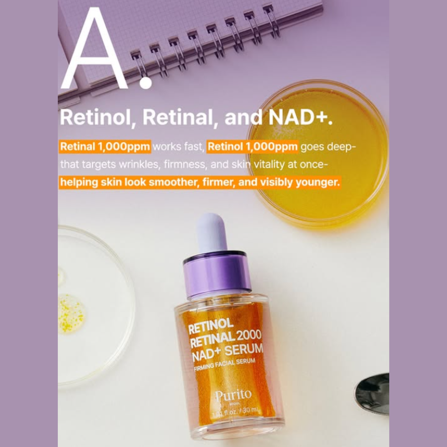 PURITO SEOUL Retinol Retinal 2000 NAD+ Serum 30ml