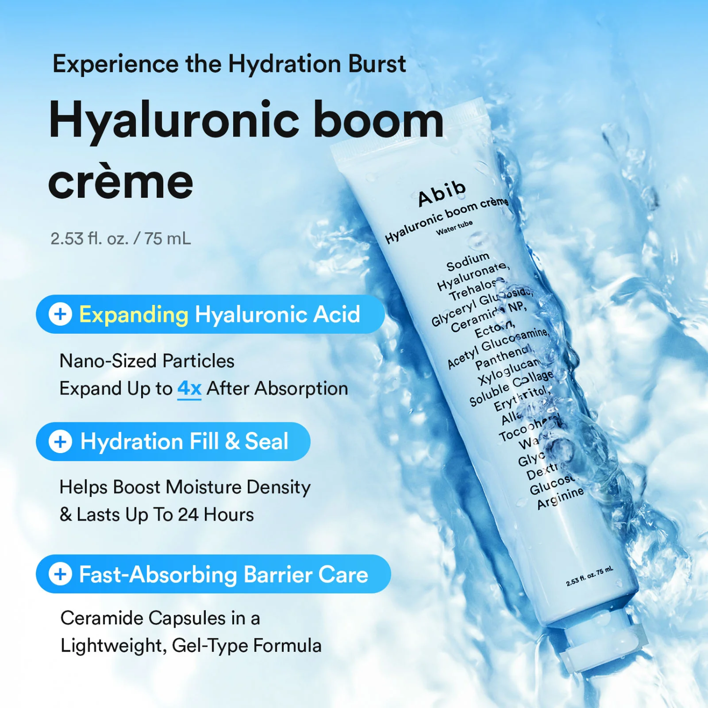 ABIB Hyaluronic Boom Crème Water Tube 75ml