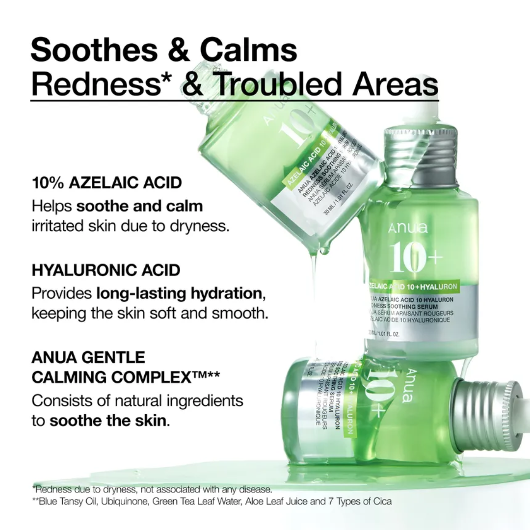 ANUA Azelaic Acid 10 Hyaluron Redness Soothing Serum 30ml