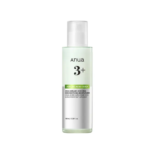 ANUA Azelaic Acid Cica Skin Soothing Moisturizer is a calming cream designed to soothe redness while improving overall skin clarity. Formulated with Azelaic Acid, it helps refine uneven tone and support blemish-prone skin. Centella Asiatica Extracts and Madecassoside help calm irritation and strengthen the skin barrier, while Squalane and multiple forms of Hyaluronic Acid provide lasting hydration. The lightweight yet nourishing texture absorbs smoothly, leaving skin balanced, comfortable, and refreshed.
