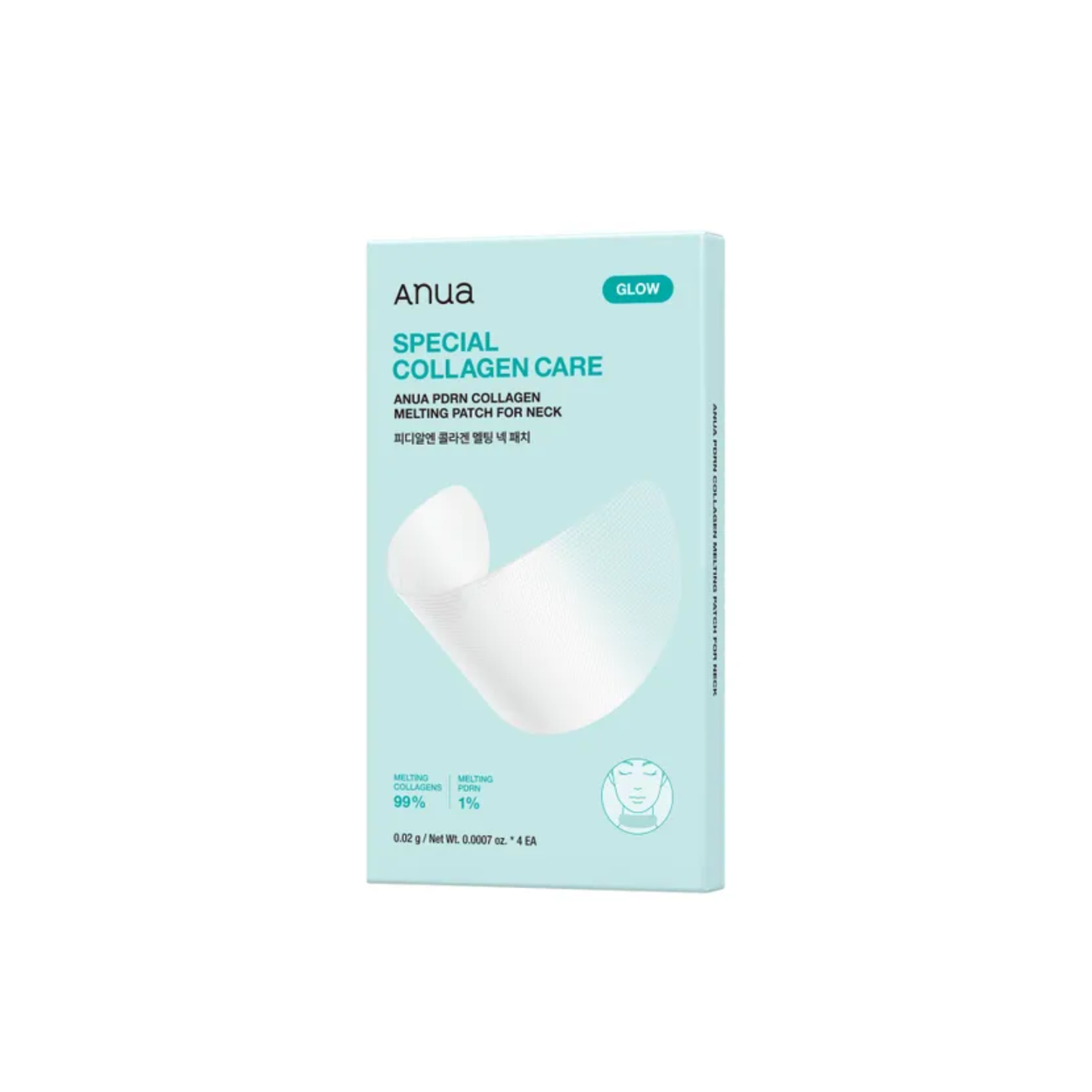 ANUA PDRN Collagen Melting Patch For Neck is a special care patch designed to improve the look of firmness, radiance, and deep neck lines. Infused with PDRN, Collagen, and Hydrolyzed Collagen, the film-like patch melts when it meets moisture, helping deliver active ingredients into the skin. The wide-fit design comfortably covers the neck or forehead area, making it an easy at-home treatment for smoother, firmer, and more lifted-looking skin.