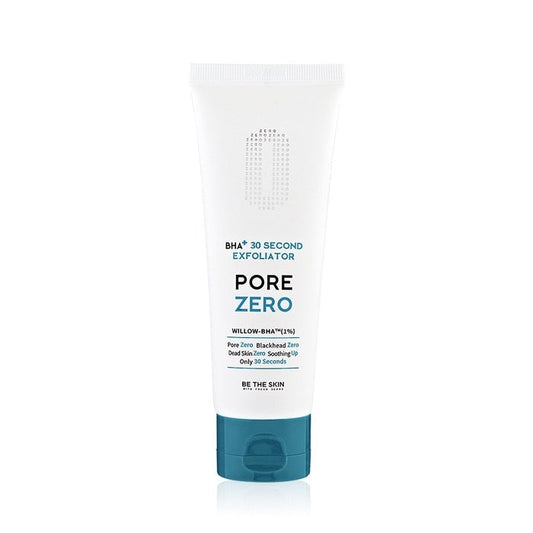 BE THE SKIN BHA+ Pore Zero 30 Second Exfoliator is a quick and effective exfoliating treatment designed to refine pores and smooth skin texture. Formulated with Salicylic Acid (BHA) and Glycolic Acid (AHA), this exfoliator gently removes dead skin cells and unclogs pores, revealing a brighter, more even complexion. Enriched with natural extracts like Willow Bark Water and Aloe Vera, it soothes and hydrates the skin while promoting a clearer, more radiant appearance. Perfect for those looking for a fast and 