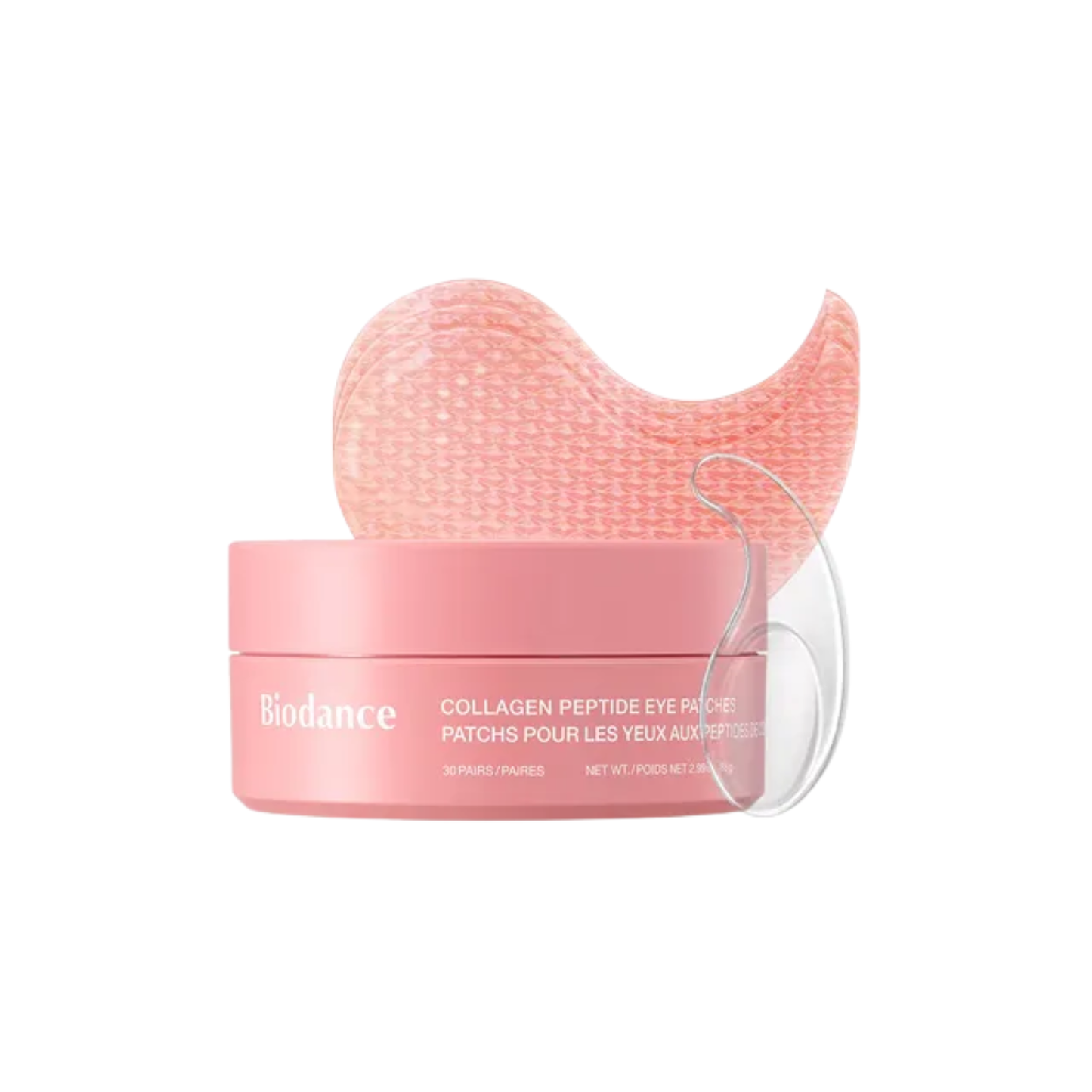 BIODANCE Collagen Peptide Eye Patches are hydrogel eye patches designed to hydrate, refresh, and firm the delicate under-eye area. Formulated with Collagen Water, Hydrolyzed Collagen, Niacinamide, Caffeine, Hyaluronic Acid, Lactobacillus Ferment Lysate, and multiple Peptides, they help improve the look of puffiness, eye bags, fine lines, and tired-looking skin. These patches deliver a cooling moisture boost while leaving the under-eye area looking smoother, plumper, and more awake after use.