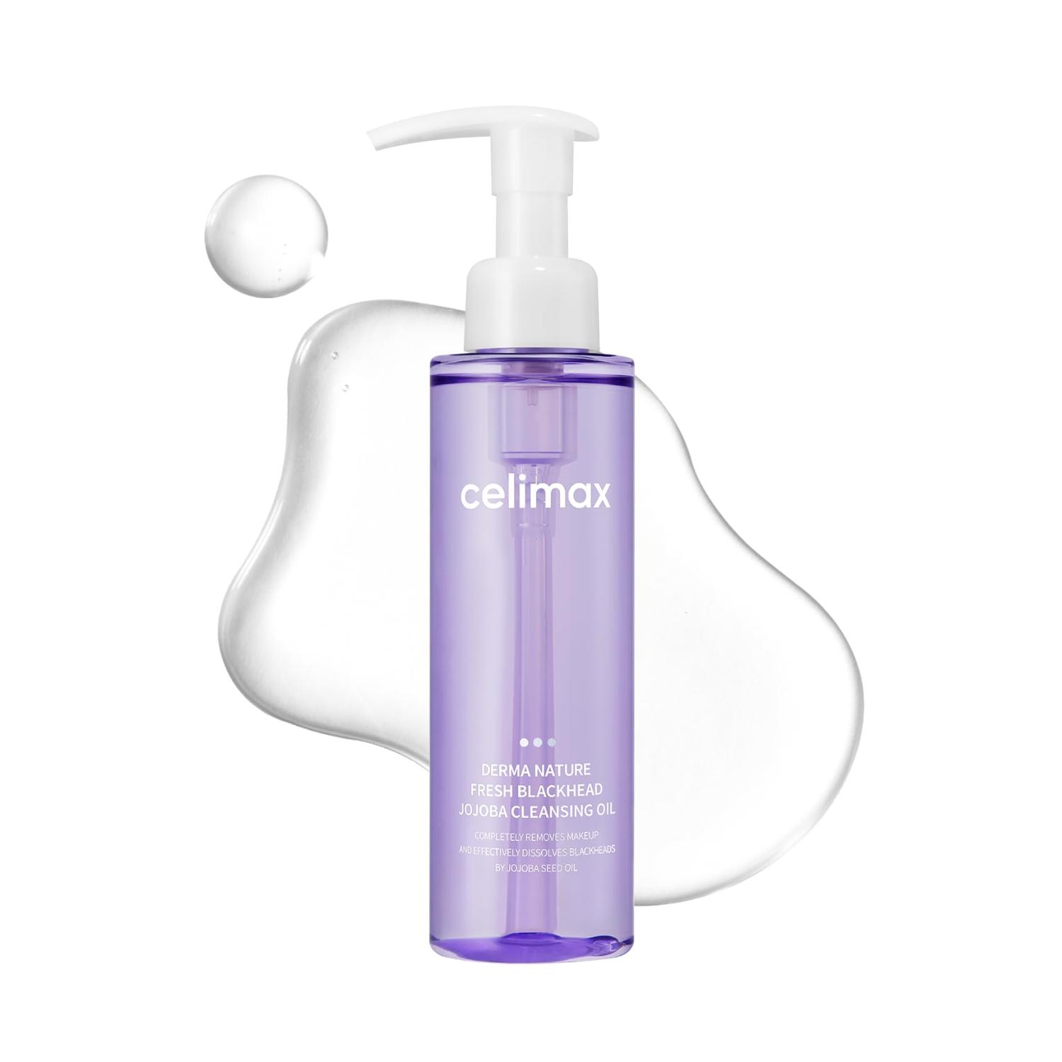 CELIMAX Derma Nature Fresh Blackhead Jojoba Cleansing Oil is a lightweight and purifying cleanser designed to remove makeup, excess oil, and impurities. Enriched with Jojoba Seed Oil, Meadowfoam Seed Oil, and Sunflower Seed Oil, it gently dissolves blackheads while nourishing and maintaining the skin’s moisture balance. With added Green Tea Extract and botanical oils, this cleansing oil helps soothe and refresh the skin, leaving it clean, soft, and smooth. Perfect for daily use on oily, combination, and con