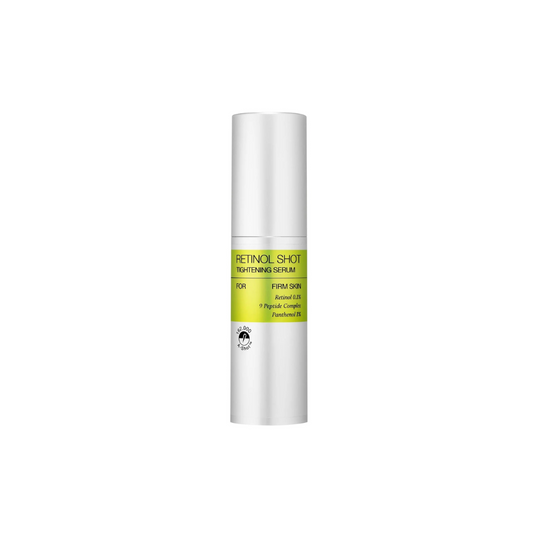 CELIMAX The Vita-A Retinol Shot Tightening Serum is a firming treatment powered by 0.1% Retinol and a blend of peptides to smooth fine lines, boost elasticity, and refine texture. Features 162,000 A-Shot™, a fine particle that helps stimulate dull skin and enhance absorption of active ingredients. Enriched with Panthenol, Allantoin, and Sunflower Seed Oil, it nourishes and calms for a smoother, more youthful-looking complexion.