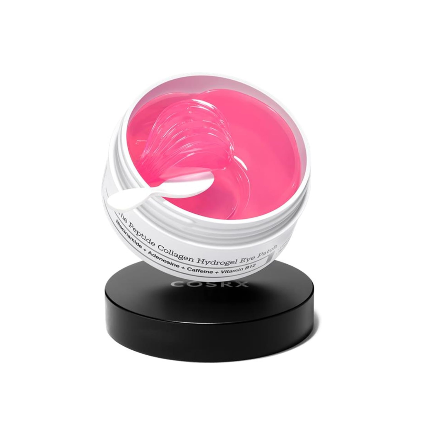 COSRX The Peptide Collagen Hydrogel Eye Patch is a hydrating and firming eye treatment designed to refresh tired-looking under-eyes. Formulated with Collagen, Niacinamide, Peptides, Panthenol, and multiple forms of Hyaluronic Acid, it helps plump, smooth, and brighten the delicate eye area. Adenosine and Acetyl Tetrapeptide-5 help improve the look of fine lines and puffiness, while the cooling hydrogel texture leaves the skin feeling soothed, soft, and revitalized. Perfect for daily use or whenever the unde