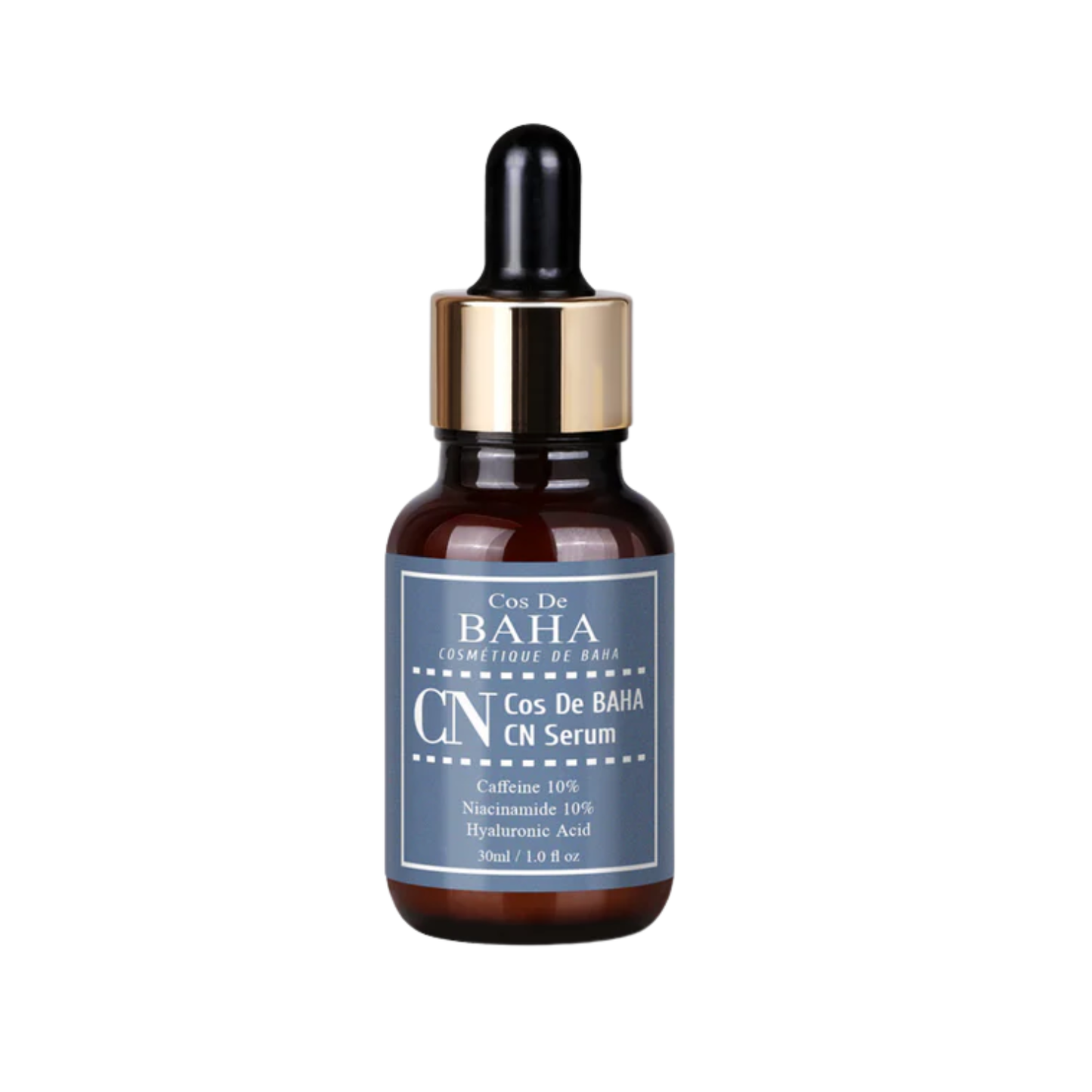 COS DE BAHA (CN) 10% Caffeine 10% Niacinamide Serum is a lightweight serum designed to refresh tired-looking skin, improve the look of dullness, and support a more even complexion. Formulated with 10% Caffeine, 10% Niacinamide, Panthenol, Allantoin, Sodium Hyaluronate, Hydrolyzed Hyaluronic Acid, Ferulic Acid, and Green Tea Extract, it helps hydrate, soothe, brighten, and improve the appearance of uneven tone. Best suited for dull, oily, combination, and tired-looking skin.