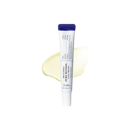 DR. ALTHEA Pure Retinol 0.15% Cream is a lightweight anti-aging cream designed to help improve firmness, smooth uneven texture, and reduce the look of fine lines. Formulated with Retinol and Bakuchiol, it helps support skin renewal while promoting a clearer, smoother-looking complexion. Centella Asiatica Leaf Water, Panthenol, Allantoin, Ceramide NP, Madecassoside, and Sodium DNA help calm, hydrate, and support the skin barrier. The watery, non-greasy texture absorbs comfortably, making it suitable for sens
