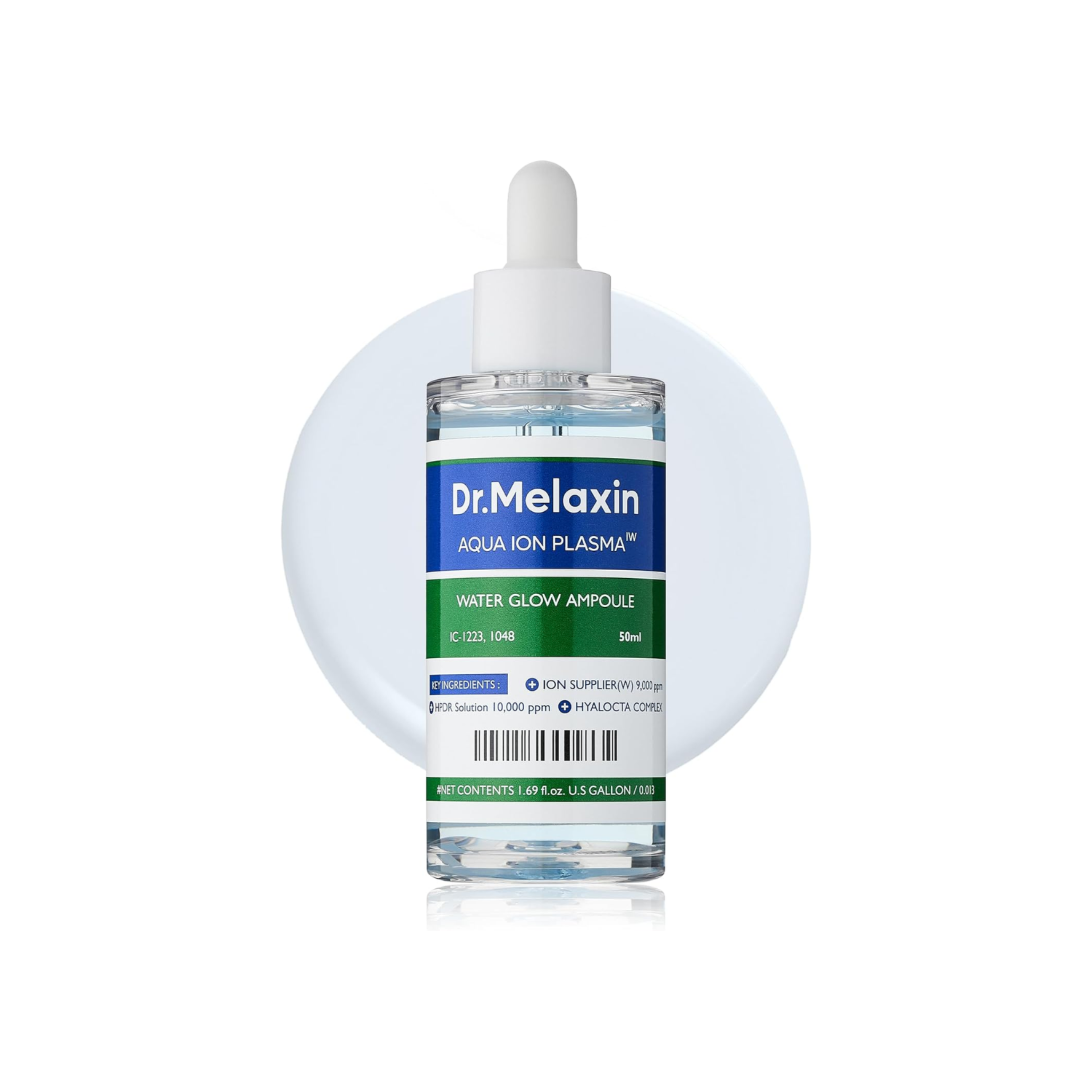 DR. MELAXIN Aqua Ion Plasma Water Glow Ampoule is a watery moisturizing ampoule designed to absorb quickly and leave skin looking fresh, plump, and glowing. Formulated with salmon DNA ingredients, 8-layer Hyaluronic Acid, Niacinamide, Adenosine, and Ion Supplier(w) components, it helps improve the look of damaged elasticity, deeply hydrate, and balance moisture levels in the skin. The lightweight formula supports a smooth, radiant glass-skin finish without heaviness. Skin irritation test completed.