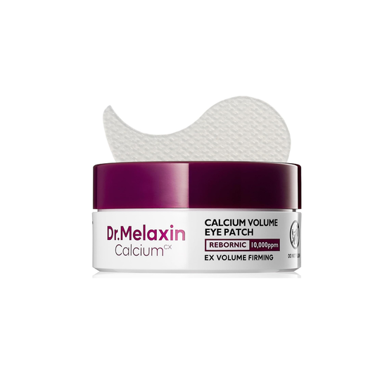 DR. MELAXIN Cemenrete Calcium Volume Eye Patch is a nourishing hydrogel eye patch made to hydrate, smooth, and refresh the delicate under-eye area. Formulated with Calcium Lactate, Calcium Chloride, Calcium Gluconate, Niacinamide, Hydrolyzed Elastin, Hydrolyzed Collagen, Collagen Extract, Adenosine, Allantoin, Tremella Mushroom Extract, and Sweet Almond Fruit Extract, it helps improve the look of firmness, dryness, puffiness, and tired under-eyes. The cooling gel patch leaves the skin feeling soft, moisturi