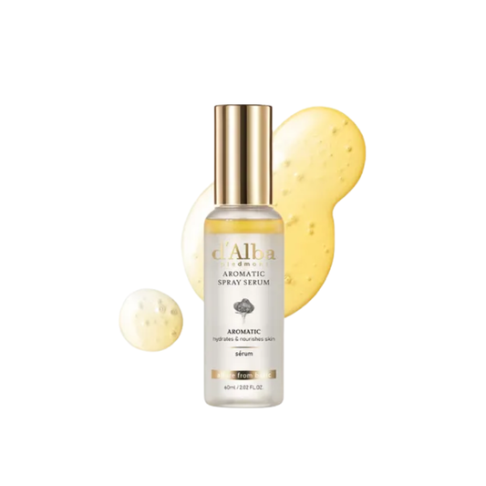 D'ALBA White Truffle First Aromatic Spray Serum is a vegan mist serum designed to hydrate, refresh, and boost skin radiance. Formulated with White Truffle Extract, Tocopherol, Rose Water, Niacinamide, Panthenol, Bifida Ferment Lysate, Hydrolyzed Hyaluronic Acid, and a nourishing 8-oil blend, it helps moisturize, soothe, and support firmer-looking skin. The fine mist leaves a fresh, glowing finish and can be used throughout the day whenever the skin feels dry or tired. Suitable for all skin types, including 