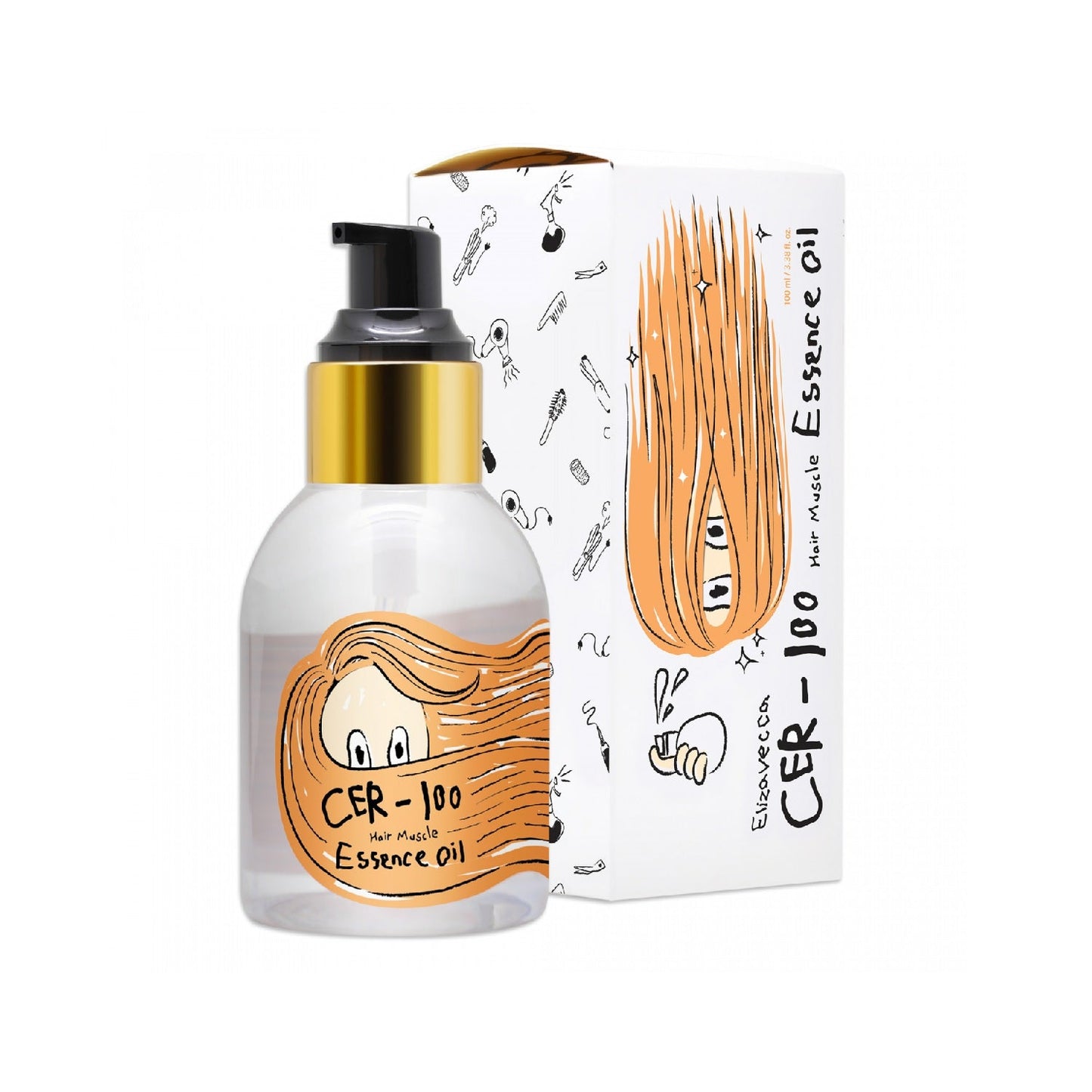 ELIZAVECCA CER-100 Hair Muscle Essence Oil is a lightweight yet nourishing hair oil designed to restore shine, softness, and strength to dry or damaged hair. Infused with a blend of plant-based oils - including Argan, Sea Buckthorn, Evening Primrose, Macadamia, Avocado, and Sweet Almond - it deeply hydrates and smooths the hair cuticle while helping to reduce frizz and split ends. Perfect for daily use, this essence oil leaves hair looking healthy, glossy, and revitalized.