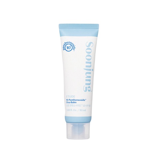ETUDE Soon Jung 10-Panthensoside Cica Balm is a soothing and repairing balm formulated to calm sensitive and irritated skin. Enriched with Panthenol and Madecassoside, it helps strengthen the skin barrier while providing deep hydration. The balm’s lightweight, non-greasy texture makes it ideal for daily use on dry, sensitive, or damaged skin. With its blend of Cica ingredients, it helps to reduce redness and promote skin recovery, leaving the skin feeling soft, nourished, and balanced. Perfect for sensitive