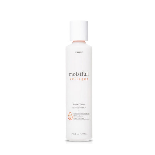 Etude Moistfull Collagen Toner is a hydrating toner designed to boost moisture and improve skin softness. Formulated with Hydrolyzed Collagen, Glycerin, and Beta-Glucan, it helps replenish hydration and support a plump, smooth-looking complexion. The lightweight texture absorbs quickly, leaving the skin refreshed and ready for the next steps in your routine. Ideal for daily use, this toner helps maintain moisture balance and promotes a healthy, supple glow.