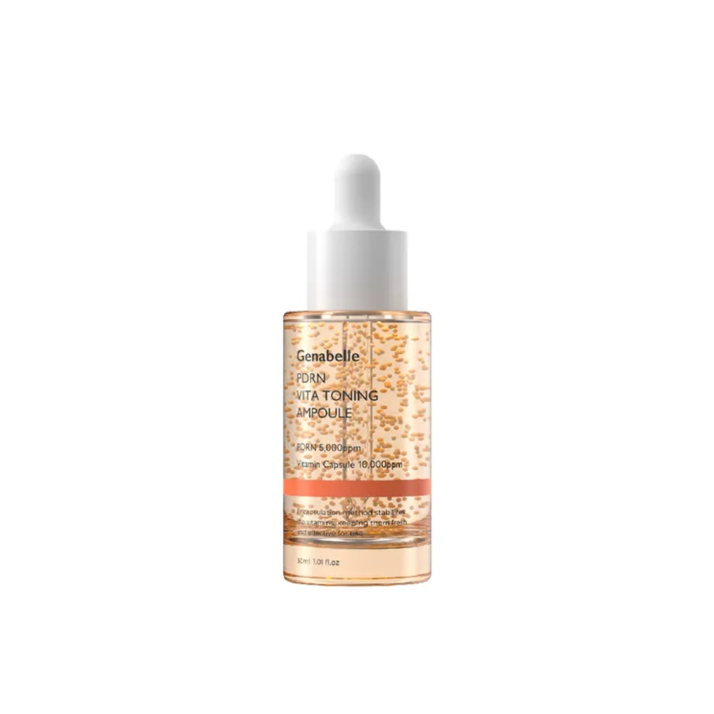 GENABELLE PDRN Vita Toning Ampoule is a brightening and revitalizing ampoule designed to hydrate, soothe, and improve the look of dull, tired skin. Formulated with PDRN, Niacinamide, Tranexamic Acid, vitamin capsules with Vitamins B, C, and E, 3 types of Hyaluronic Acid, Allantoin, Peptides, and Adenosine, it helps support skin elasticity, boost radiance, and strengthen the moisture barrier. The lightweight formula leaves skin looking smoother, healthier, and more glowing. Best suited for dull, dry, normal,