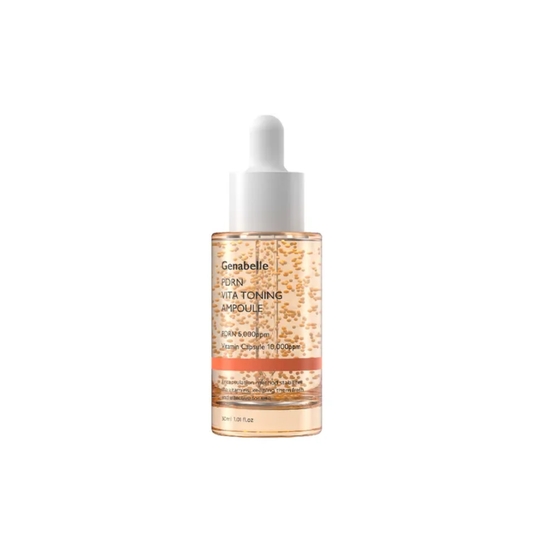 GENABELLE PDRN Vita Toning Ampoule is a brightening and revitalizing ampoule designed to hydrate, soothe, and improve the look of dull, tired skin. Formulated with PDRN, Niacinamide, Tranexamic Acid, vitamin capsules with Vitamins B, C, and E, 3 types of Hyaluronic Acid, Allantoin, Peptides, and Adenosine, it helps support skin elasticity, boost radiance, and strengthen the moisture barrier. The lightweight formula leaves skin looking smoother, healthier, and more glowing. Best suited for dull, dry, normal,