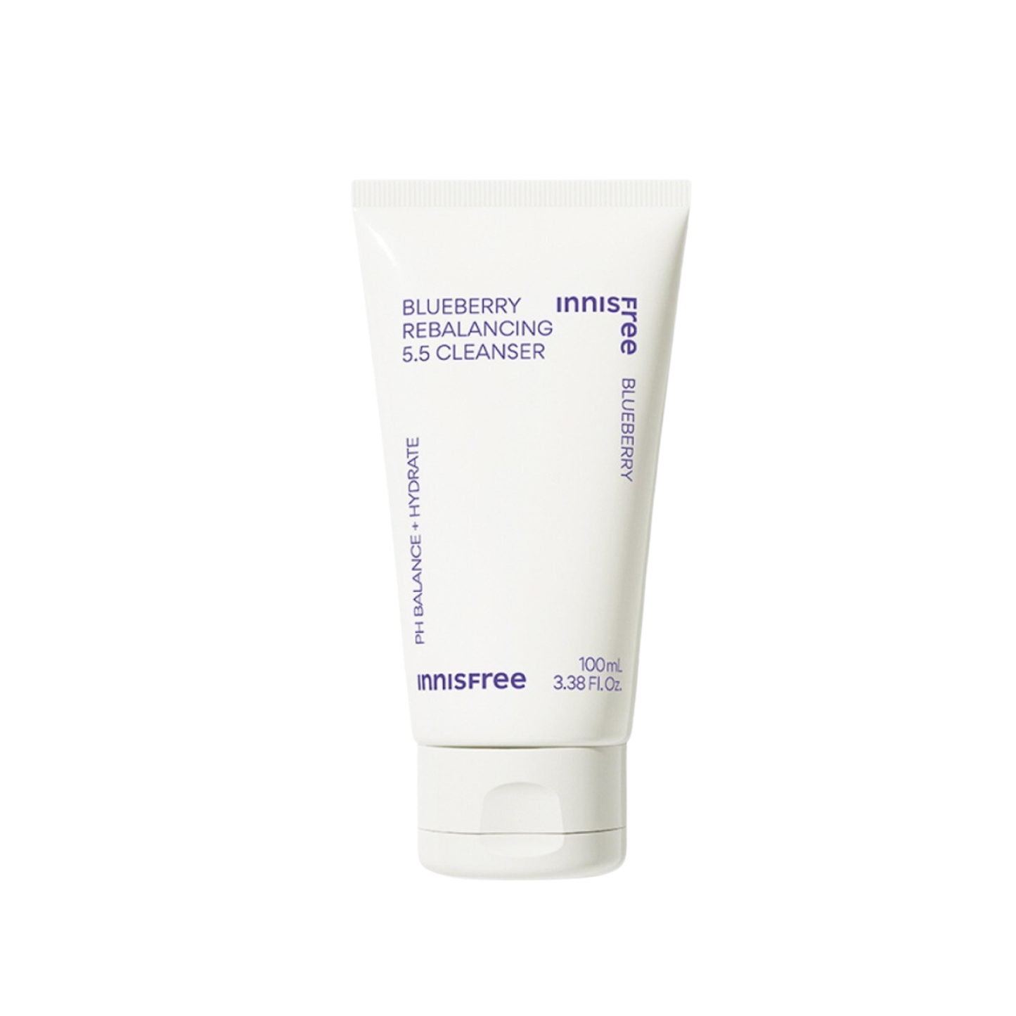 INNISFREE Blueberry Rebalancing 5.5 Cleanser is a gentle low-pH cleanser designed to remove daily impurities while keeping the skin feeling soft and balanced. Formulated with Blueberry Fruit Extract, Glycerin, Panthenol, Allantoin, and fruit extracts, it helps cleanse without leaving the skin feeling tight or dry. The creamy foam refreshes the skin while supporting a comfortable moisture balance. Suitable for normal, dry, combination, and sensitive skin.