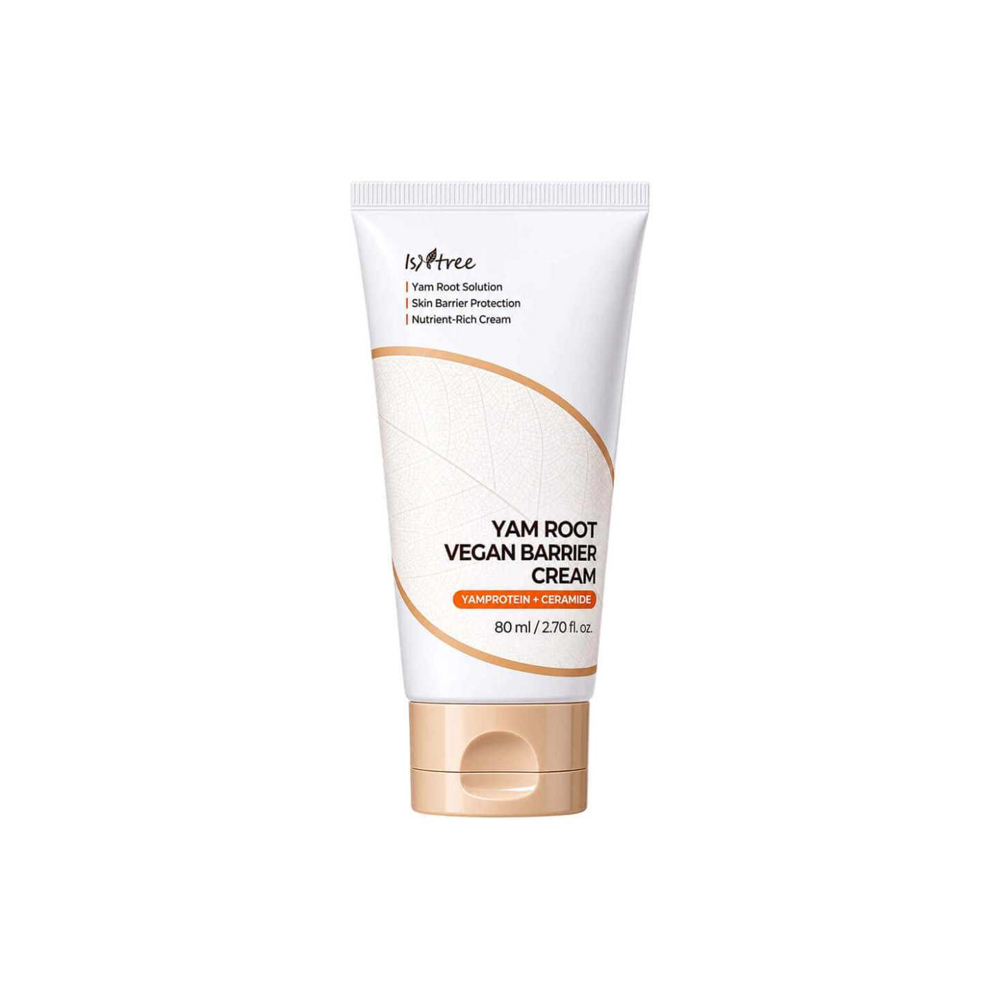 ISNTREE Yam Root Vegan Barrier Cream is a rich, comforting moisturizer made to deeply hydrate dry and sensitive skin while helping support a healthy skin barrier. It is formulated with Yam Root Extract, Ceramides, Panthenol, Squalane, Niacinamide, Sodium Hyaluronate, and Ectoin to help nourish, soften, and protect the skin from dryness. The creamy texture helps leave skin feeling smooth, moisturized, and comfortable without a heavy finish.