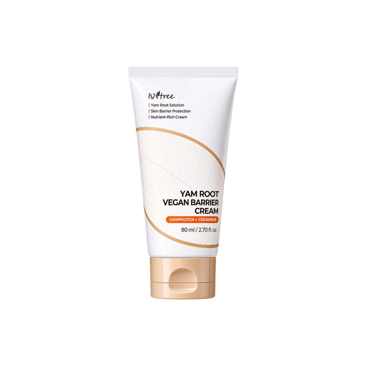ISNTREE Yam Root Vegan Barrier Cream is a rich, comforting moisturizer made to deeply hydrate dry and sensitive skin while helping support a healthy skin barrier. It is formulated with Yam Root Extract, Ceramides, Panthenol, Squalane, Niacinamide, Sodium Hyaluronate, and Ectoin to help nourish, soften, and protect the skin from dryness. The creamy texture helps leave skin feeling smooth, moisturized, and comfortable without a heavy finish.