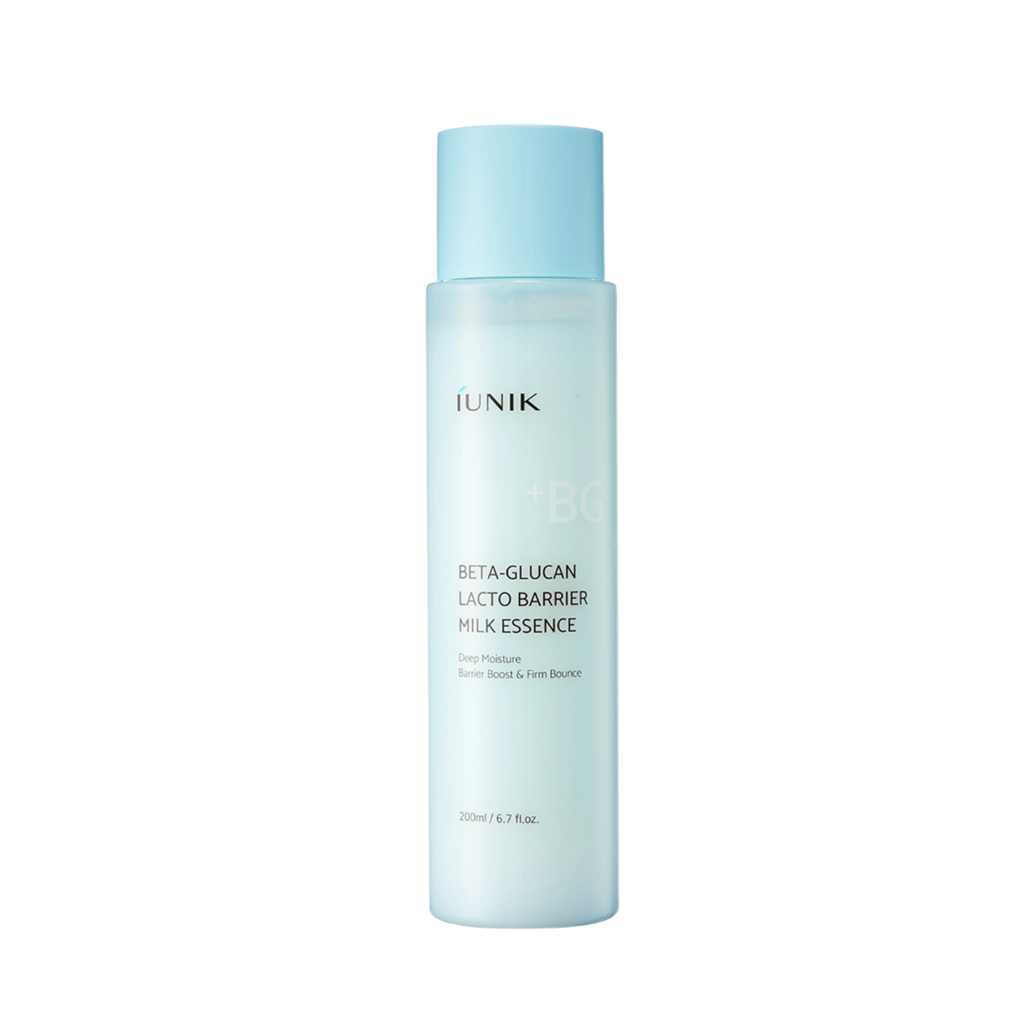 IUNIK Beta-Glucan Lacto Barrier Milk Essence is a lightweight milky essence designed to deeply hydrate and support a healthy skin barrier. Formulated with 68% Lactobacillus Ferment Lysate and Beta-Glucan, it helps strengthen and nourish the skin while improving elasticity. Seven types of Peptides and EGF support skin renewal and firmness, while Bakuchiol helps promote a smoother, more resilient complexion. With Panthenol and Glyceryl Glucoside, this essence provides lasting hydration and leaves skin looking