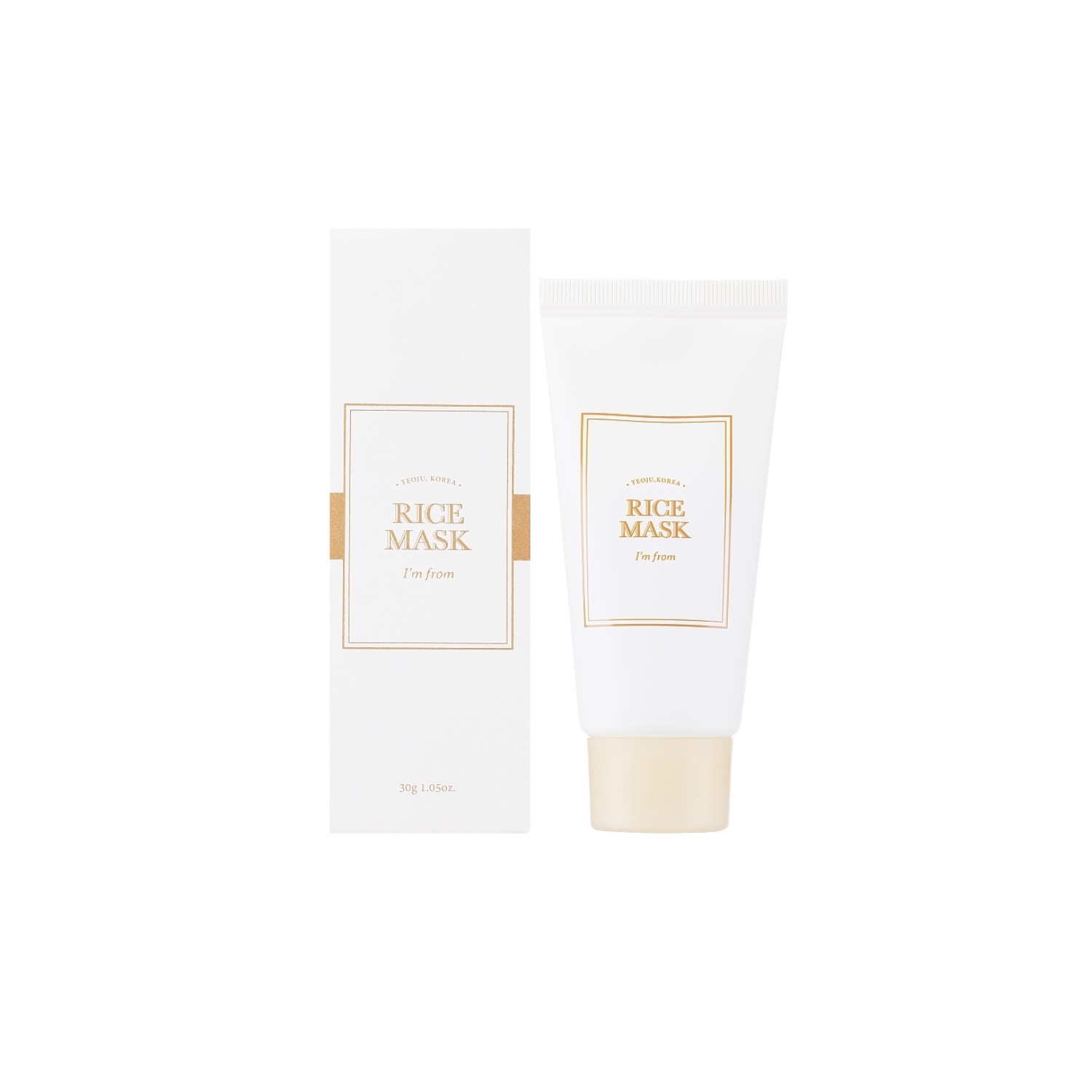 I’M FROM Rice Mask is a gentle wash-off mask designed to exfoliate, brighten, and smooth the skin. Formulated with Rice Powder and Rice Extract, it helps remove dead skin cells and impurities while improving skin texture and tone. Enriched with Shea Butter, Centella Asiatica Extract, and Ceramide NP, it provides hydration and supports the skin barrier, leaving skin soft, radiant, and refreshed.