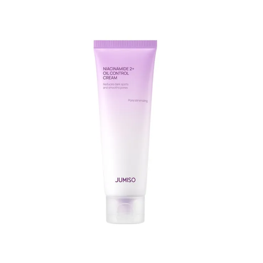 JUMISO Niacinamide 2+ Oil Control Cream is a lightweight moisturizer designed to balance excess oil while keeping the skin hydrated and comfortable. Formulated with Niacinamide, it helps refine the look of pores and improve uneven skin tone, while Tranexamic Acid and Glutathione support a clearer, brighter complexion. Multiple forms of Hyaluronic Acid provide lasting hydration without heaviness, and soothing ingredients like Centella Asiatica components and Allantoin help calm the skin. The smooth, non-grea