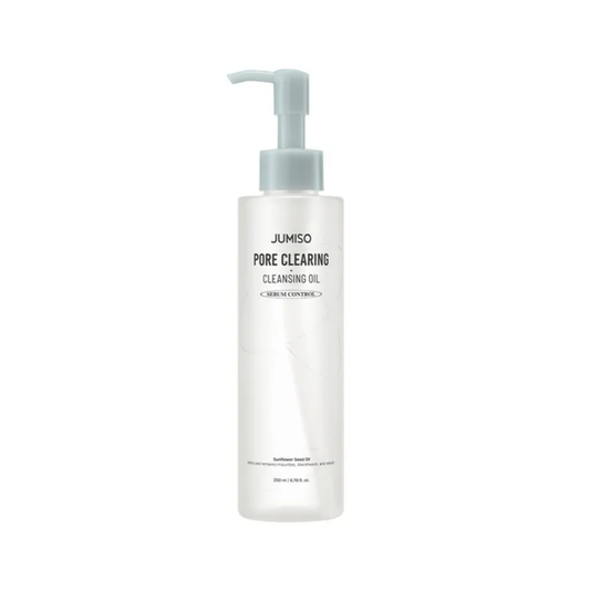JUMISO Pore Clearing Cleansing Oil is a lightweight cleansing oil designed to melt away makeup, sunscreen, excess oil, and daily impurities while helping keep pores clear. Formulated with Sunflower Seed Oil, Grape Seed Oil, Squalane, Jojoba Seed Oil, Macadamia Seed Oil, Baobab Seed Oil, Tocopherol, and Centella Asiatica Oil, it helps nourish and soften the skin while cleansing without a heavy feel. Ideal as the first step in a double-cleansing routine, especially for normal, combination, oily, and pore-conc