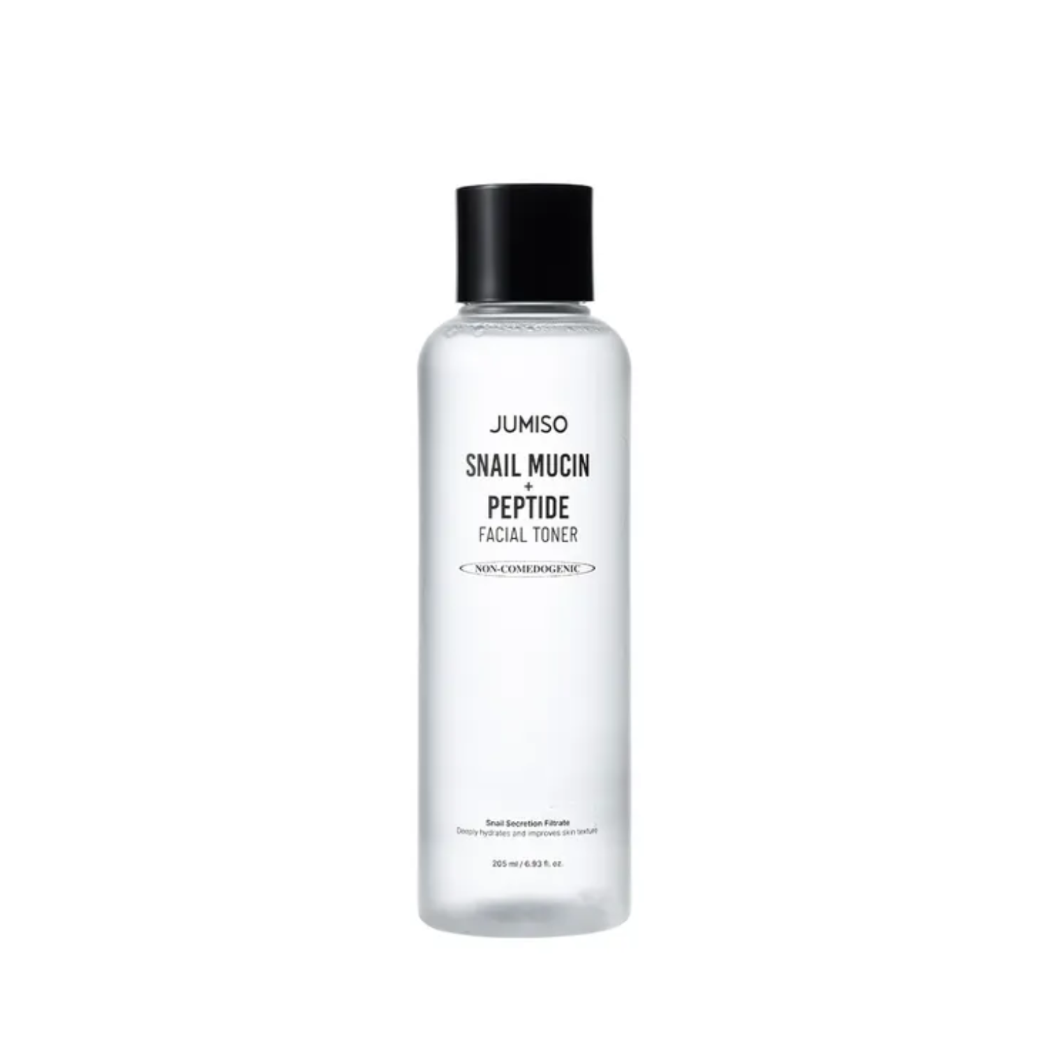 JUMISO Snail Mucin + Peptide Facial Toner is a hydrating and smoothing toner designed to refresh the skin while supporting elasticity and barrier care. Formulated with Snail Secretion Filtrate, Peptides, Panthenol, Allantoin, Hyaluronic Acid, Centella Asiatica Extract, Heartleaf Extract, and gentle exfoliating ingredients like Gluconolactone and fruit extracts, it helps moisturize, soothe, and refine the look of uneven texture. The lightweight formula leaves skin feeling soft, plump, and balanced. Suitable 