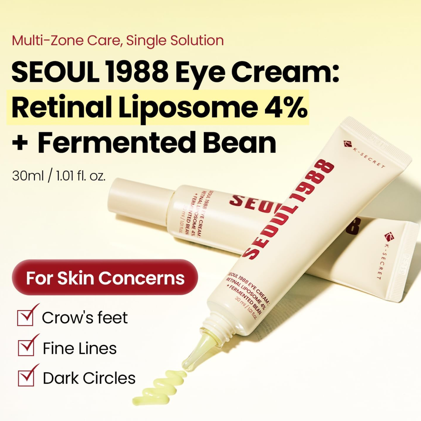 KSECRET SEOUL 1988 Eye Cream : Retinal Liposome 4% + Fermented Bean 30ml