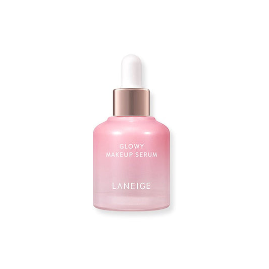 LANEIGE Glowy Makeup Serum is a hydrating and illuminating serum that preps your skin for a flawless makeup application. Infused with a blend of nourishing ingredients like Olive Fruit Oil, Jojoba Seed Oil, and Ceramides, this serum provides deep moisture while creating a smooth, radiant base. The lightweight formula includes Diamond Powder and Mica to add a subtle glow, enhancing your complexion's natural luminosity. Perfect for achieving a dewy, long-lasting makeup look, it also helps to improve skin text