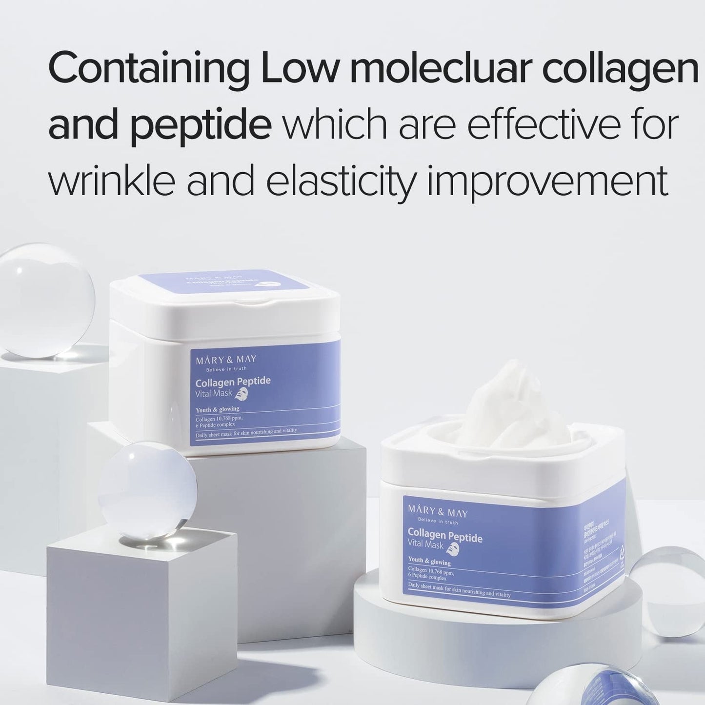 MARY & MAY Collagen Peptide Vital Mask 30ea