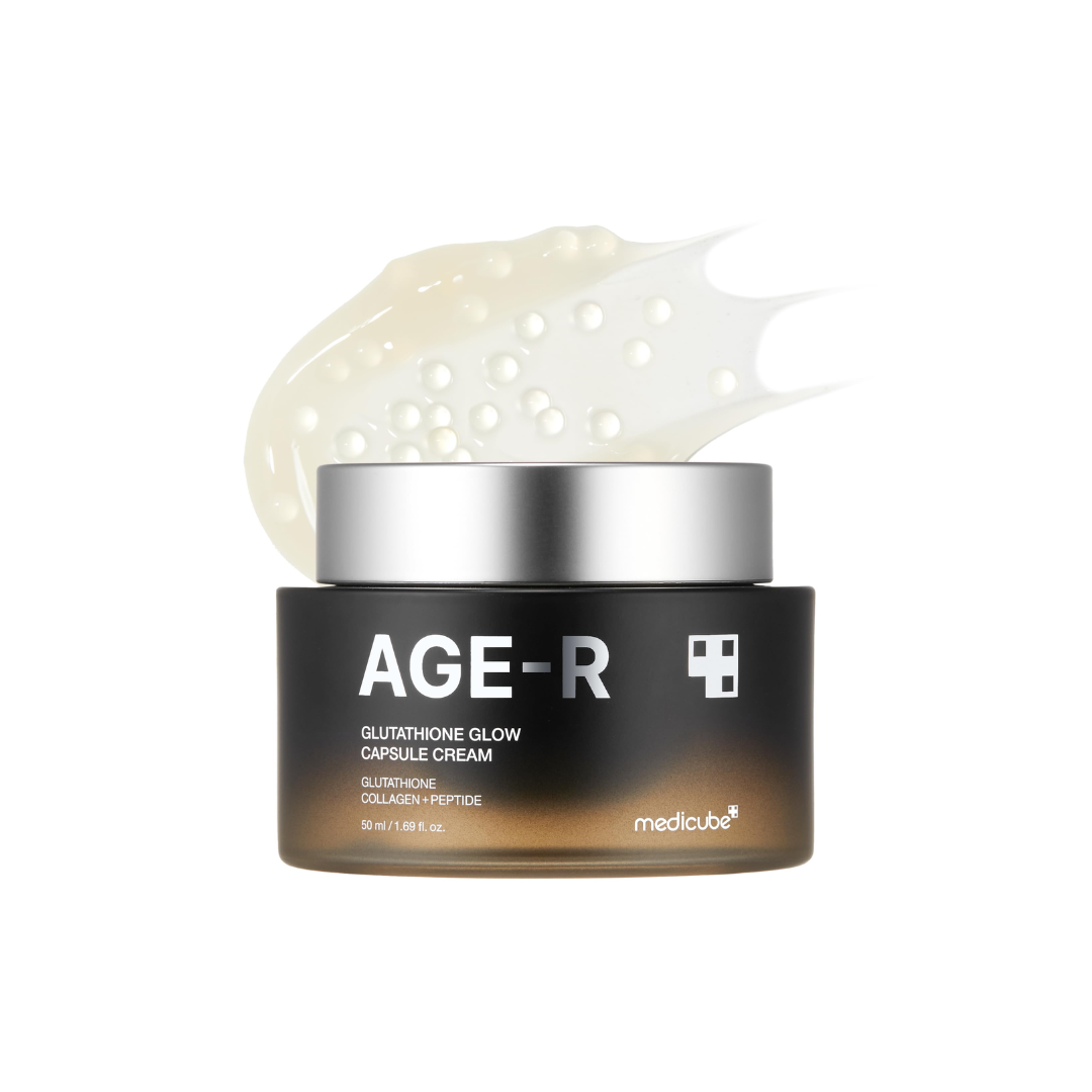 This brightening capsule cream, MEDICUBE AGE-R Glutathione Glow Capsule Cream, is made to hydrate, smooth, and boost radiance for a clearer glass-skin glow. The capsule texture blends into the skin to help deliver glow care while leaving the complexion looking fresh, even, and luminous.

Formulated with Glutathione, Niacinamide, Ceramide NP, Adenosine, Peptides, Soluble Collagen, and Chondrus Crispus Powder, it helps support brightening care, elasticity, moisture, skin barrier care, and smoother-looking tex