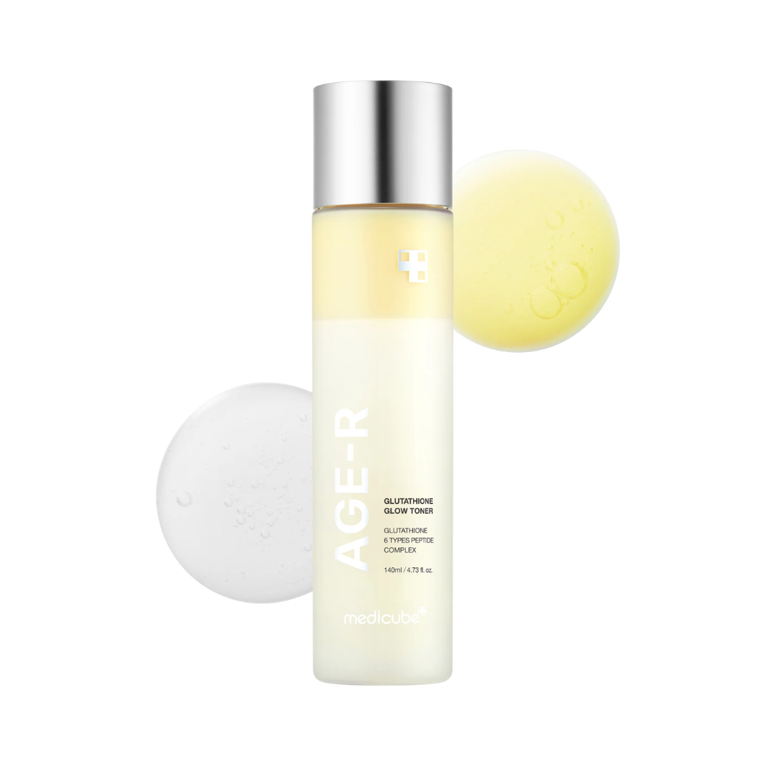 This milky glow toner, MEDICUBE AGE-R Glutathione Glow Milk Toner, is made to hydrate, brighten, and support a smooth Korean glass-skin glow. The low-irritation milky texture absorbs comfortably and helps skin look more radiant, even, and refreshed.

Formulated with Glutathione and Peptide, it helps support hydration, skin tone care, firmness, and natural radiance. The double-layer formula combines a Glutathione essence layer with a Peptide cream layer to help moisturize deeply while improving the look of d