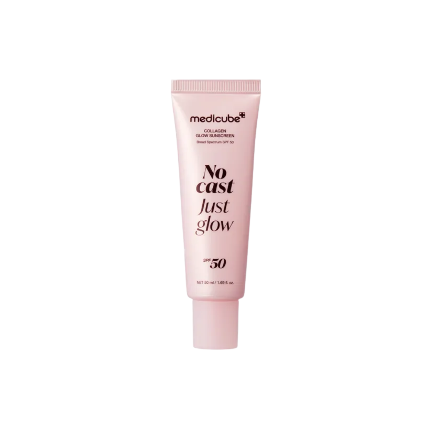 MEDICUBE Collagen Glow Sunscreen is a daily sunscreen that provides strong SPF 50+ PA++++ UV protection with a glowing finish and no white cast. Formulated with Collagen, Peptides, PDRN, Niacinamide, Cica, Hyaluronic Acid, Ceramides, Ectoin, Squalane, Beta-Glucan, and Sodium DNA, it helps hydrate, soothe, firm, and support the skin barrier. Collagen and Peptides help improve the look of smoothness and elasticity, while Niacinamide and Cica help calm stressed skin and support a clearer, more balanced tone. T