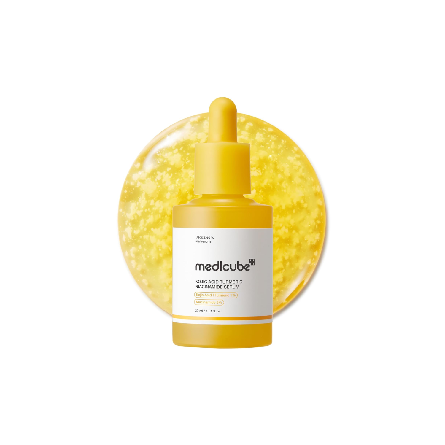 MEDICUBE Kojic Acid Turmeric Niacinamide Serum is a brightening, clarifying formula designed to reduce dark spots, even skin tone, and improve glow. Powered by Niacinamide, Kojic Acid, and Turmeric Extract, it helps fade discoloration while soothing botanicals calm the skin. Hydrating ingredients like Panthenol, Squalane, and Jojoba Esters keep the skin soft and nourished. Gentle exfoliants, including Glycolic Acid, refine texture for a smoother, clearer look.