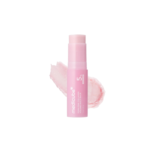 MEDICUBE PDRN Pink Collagen Volume Multi Balm is an all-in-one firming balm designed to hydrate, add glow, and improve the look of skin elasticity. Formulated with PDRN, Volufiline, Collagen, Retinol, Caffeine, Sodium Hyaluronate, Peptides, and nourishing plant oils, it helps smooth fine lines, support plumper-looking skin, and provide moisture to areas that feel dry or need extra firmness care. The convenient balm texture can be used on areas such as the cheeks, smile lines, forehead, neck, or around the e