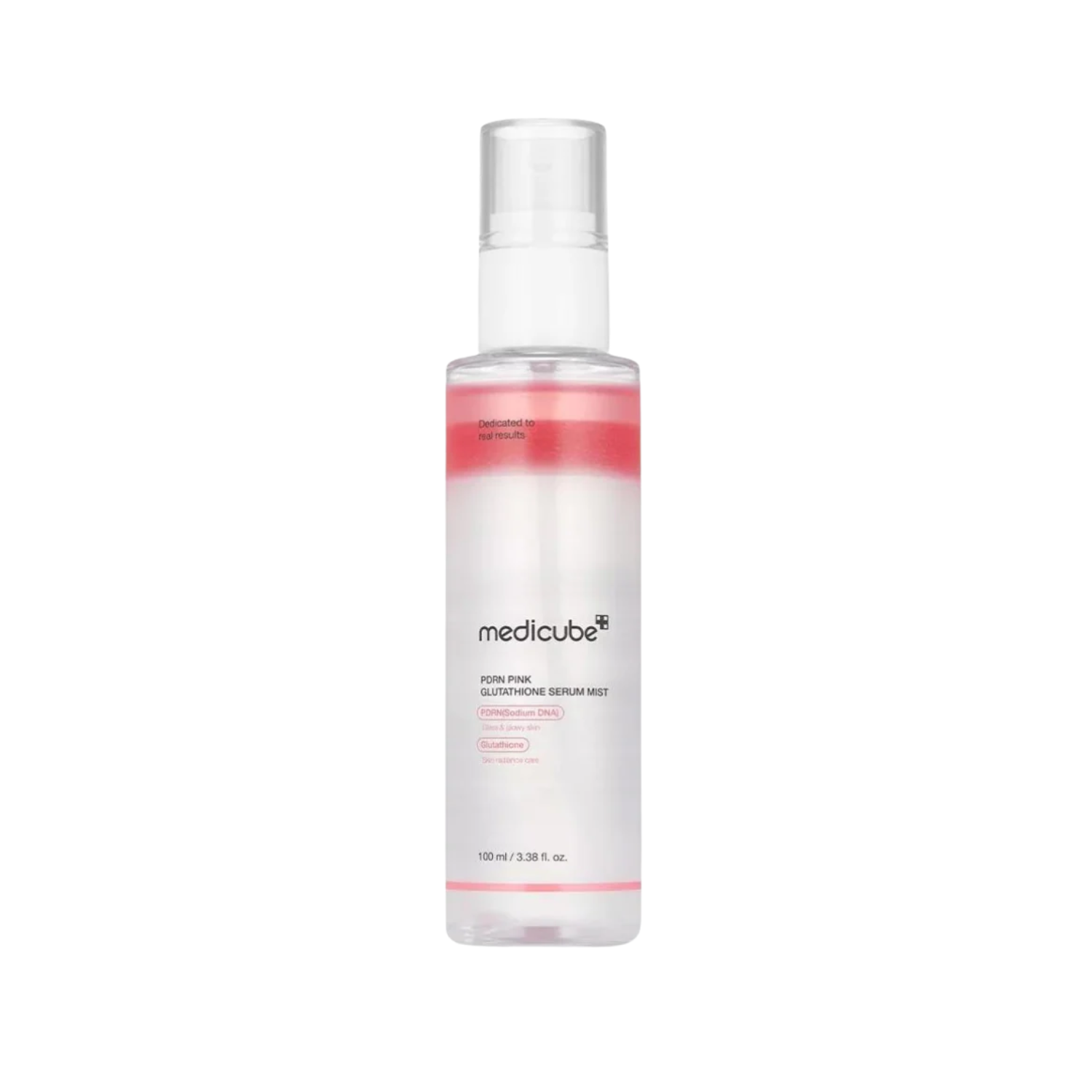 This refreshing serum mist, MEDICUBE PDRN Pink Glutathione Serum Mist, is made to hydrate, brighten, and revive dull-looking skin throughout the day. The lightweight fine mist absorbs quickly without stickiness, giving skin a fresh boost of moisture and a soft radiant glow.

Formulated with PDRN, Glutathione, Niacinamide, Collagen Water, Adenosine, Peptides, Rose Water, Sunflower Seed Oil, Castor Seed Oil, and Moringa Seed Oil, it helps support hydration, smoother-looking texture, elasticity, radiance, and 