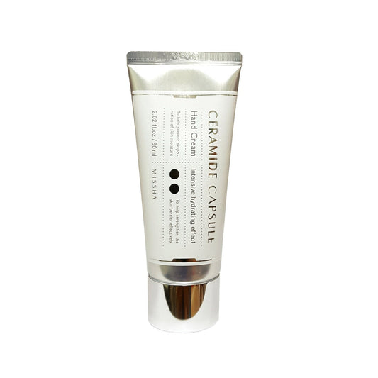 MISSHA Ceramide Capsule Hand Cream is a deeply hydrating and nourishing hand cream infused with Ceramide NP and Hydroxypropyl Bispalmitamide MEA to strengthen the skin barrier and lock in moisture. Enriched with Cocoa Seed Butter and Avocado Oil, it delivers a silky, non-greasy finish while softening and soothing dry hands. The lightweight formula absorbs quickly, leaving hands feeling smooth, protected, and delicately scented. Perfect for daily use to keep your hands moisturized and pampered.