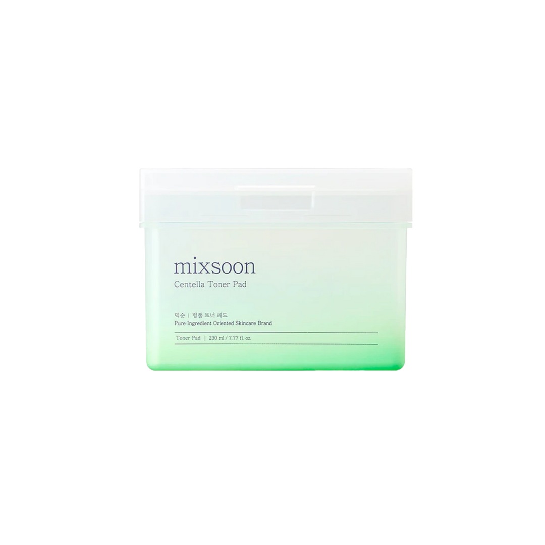 MIXSOON Centella Toner Pad gently soothes and hydrates the skin, making it ideal for sensitive skin types. Infused with Centella Asiatica Extract and Allantoin, these pads help calm irritation and restore the skin's moisture barrier. The lightweight formula provides refreshing hydration while smoothing the skin, leaving it soft and balanced after each use. Perfect for daily toning and calming care.