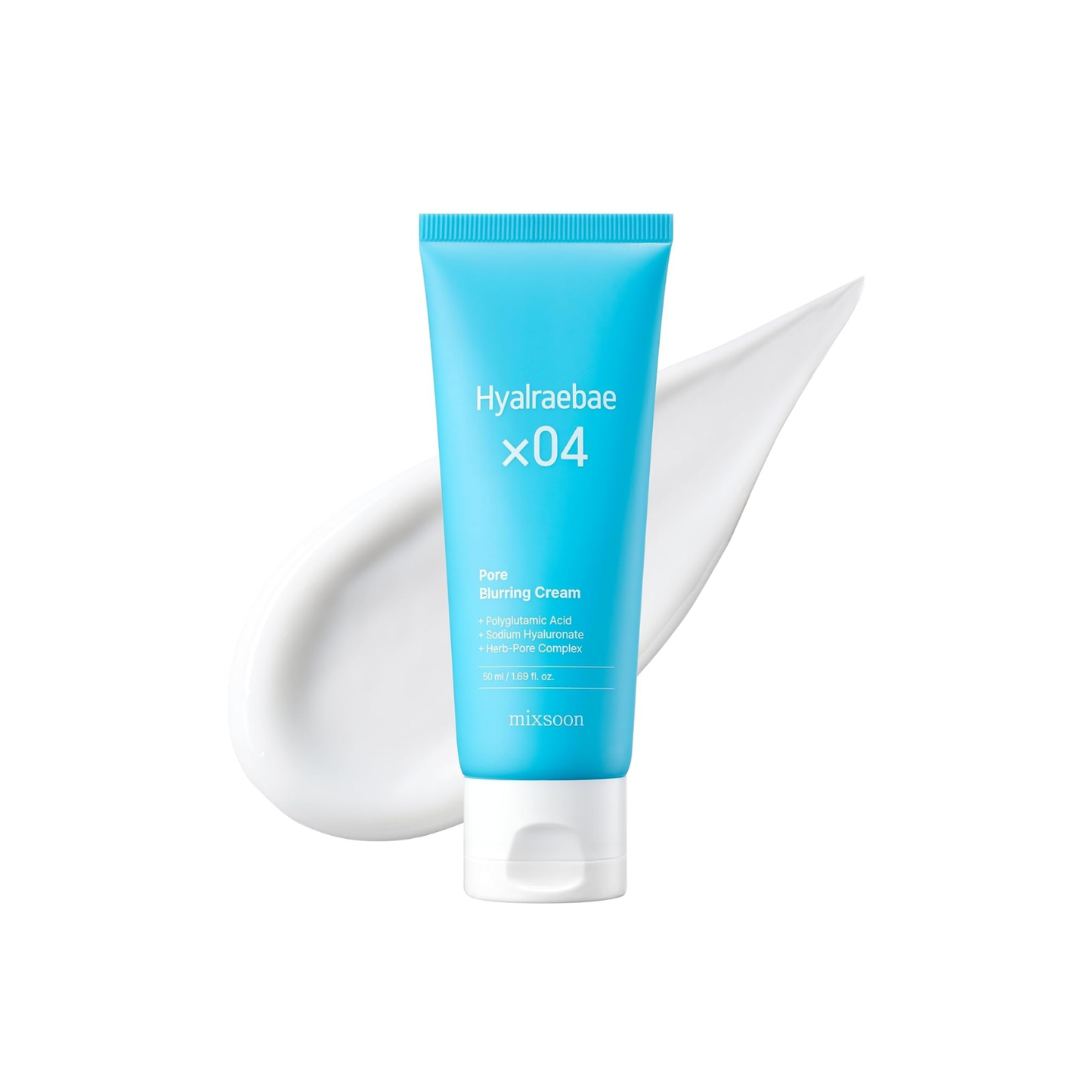 MIXSOON Hyalraebae Pore Blurring Cream is a lightweight hydrating moisturizer made to lock in moisture, smooth skin texture, and blur the look of pores. Formulated with Niacinamide, Squalane, Polyglutamic Acid, Sodium Hyaluronate, Trehalose, Allantoin, Gluconolactone, Capryloyl Salicylic Acid, Witch Hazel-related ingredients, and patented Centella Phyto Exosome ingredients, it helps provide long-lasting hydration while supporting elasticity and soothing sensitive skin. The creamy texture absorbs quickly and