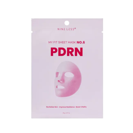 NINELESS My Fit Sheet PDRN Mask is a nourishing sheet mask designed to hydrate, soothe, and support tired-looking skin. Formulated with Sodium DNA, Panthenol, Allantoin, Trehalose, Evening Primrose Flower Extract, Bamboo Water, and Lotus Extract, it helps comfort the skin, replenish moisture, and promote a smoother, more refreshed complexion. Best suited for dry, dull, normal, combination, and tired-looking skin.