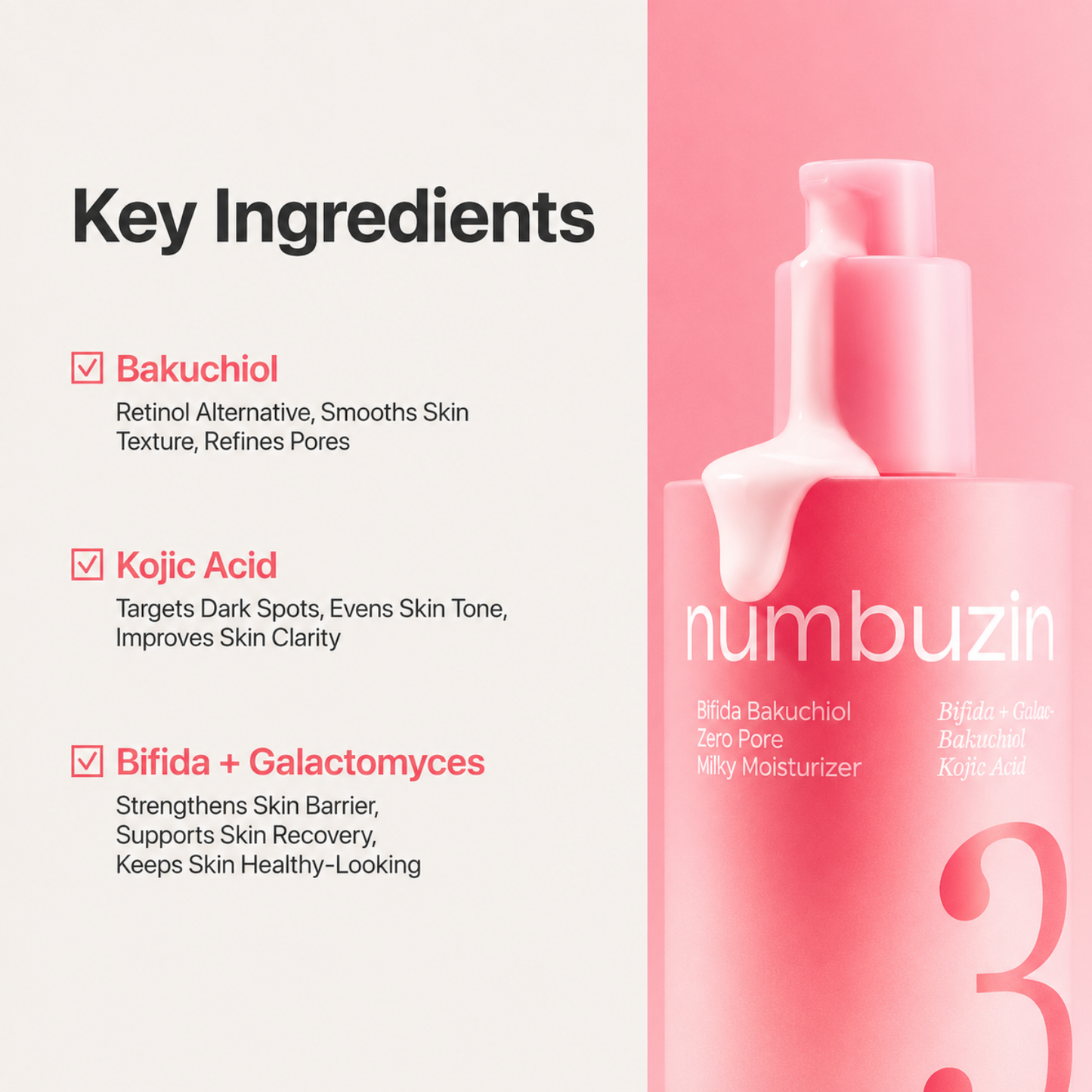 NUMBUZIN No.3 Bifida Bakuchiol Zero Pore Milky Moisturizer 150ml
