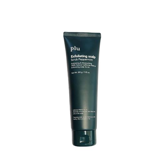 PLU Exfoliating Scalp Scrub Peppermint is a refreshing scalp treatment that removes buildup and impurities while invigorating the scalp. Formulated with Walnut Shell Powder for gentle exfoliation and Peppermint Extract for a cooling, revitalizing sensation, it helps maintain a clean, healthy scalp environment. Enriched with Honey, Floral Extracts, and Hyaluronic Acid Complex, it also hydrates and nourishes, leaving hair feeling fresh, soft, and full of life. Perfect for all scalp types, especially oily or f