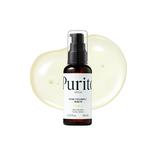 PURITO SEOUL Pure Vitamin C Serum is a lightweight brightening serum designed to improve uneven skin tone and boost radiance. Formulated with 5% Ascorbic Acid and Niacinamide, it helps reduce the appearance of dark spots while supporting a clearer, more even complexion. Enriched with Glutathione and Adenosine, it provides antioxidant care and helps smooth the look of fine lines. With added Hyaluronic Acid and Bamboo Water, it delivers hydration while keeping the skin feeling fresh and balanced. Best suited 
