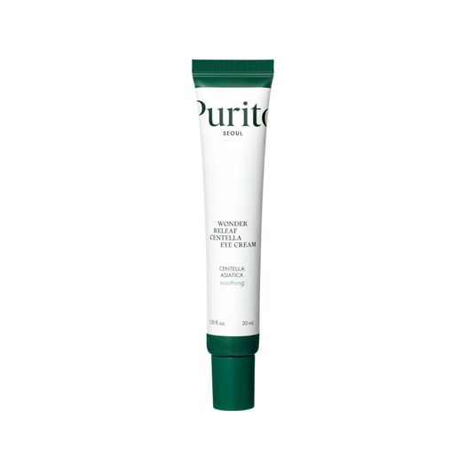 PURITO SEOUL Wonder Relief Centella Eye Cream is a nourishing eye cream designed to hydrate, soothe, and support the delicate eye area. Formulated with Centella Asiatica Extract, Ceramide NP, Panthenol, Sodium Hyaluronate, Adenosine, and Peptides, it helps calm irritation, strengthen the skin barrier, smooth the look of fine lines, and improve elasticity. Best suited for dry, sensitive, normal, combination, and tired-looking skin.