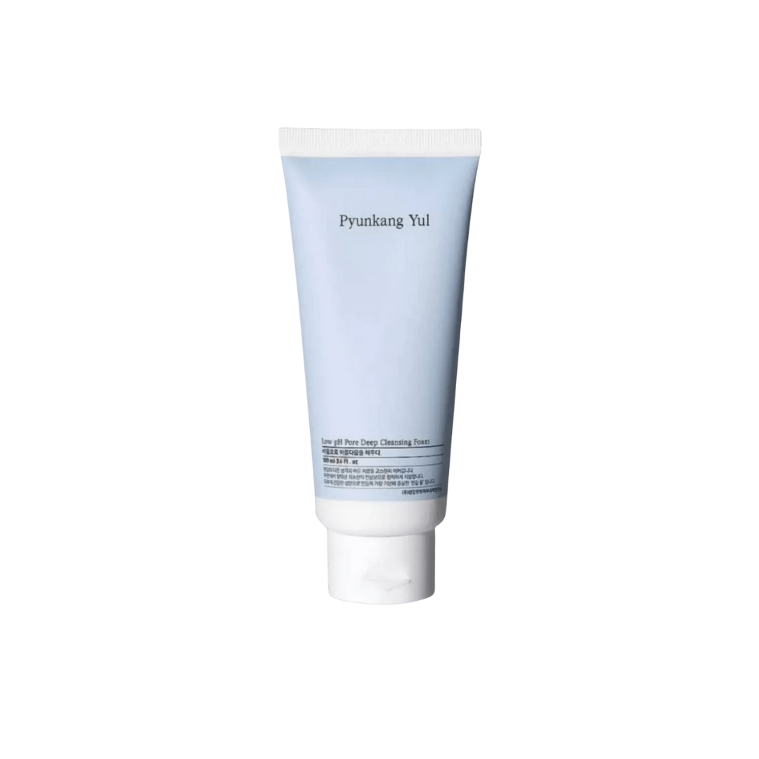 PYUNKANG YUL Low pH Pore Deep Cleansing Foam is a gentle yet effective facial cleanser designed to remove impurities without stripping the skin. Formulated with a low pH to support the skin’s natural barrier, it deeply cleans pores while keeping the skin balanced. Enriched with Centella Asiatica, Tea Tree, and Witch Hazel Extracts, it helps soothe and refine the skin, while Sodium Hyaluronate and Beta-Glucan provide light hydration for a fresh, clean finish. Perfect for daily use and sensitive skin types.